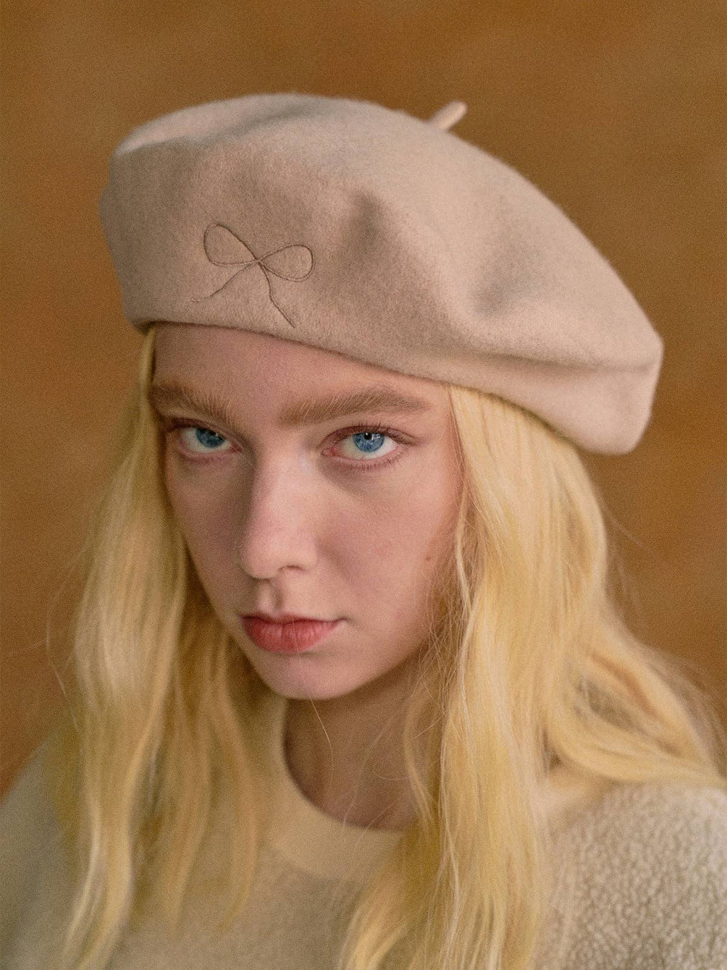 Lost Pattern NYC - "Bon Chic" Wool Beret - Beige