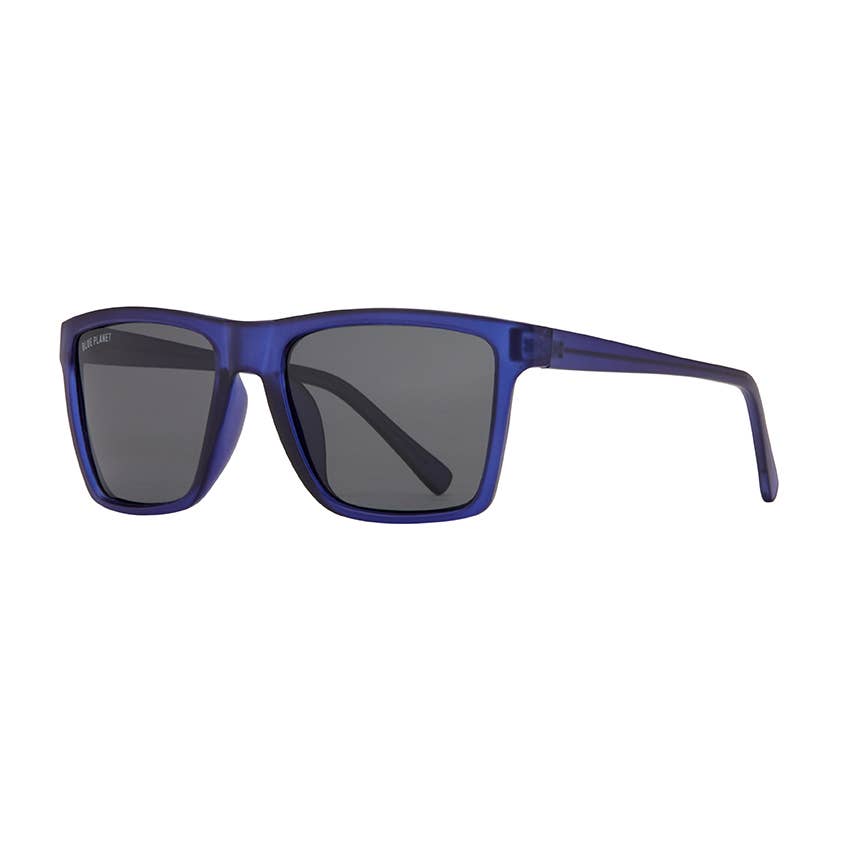Blue Planet Eco-Eyewear - Atlas - Matte Cobalt Blue / Smoke Polarized Lens