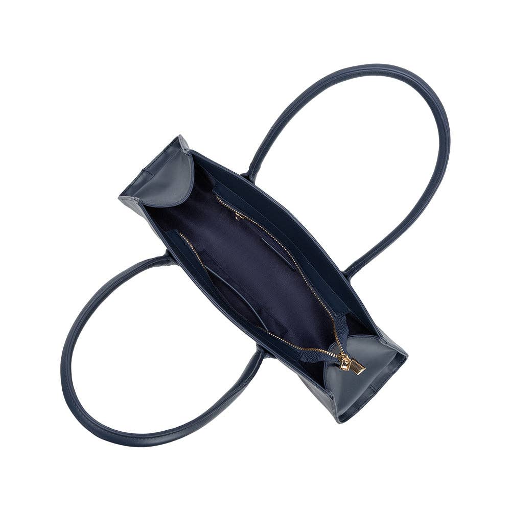 Melie Bianco - Birdie Navy Recycled Vegan Leather Shoulder Bag