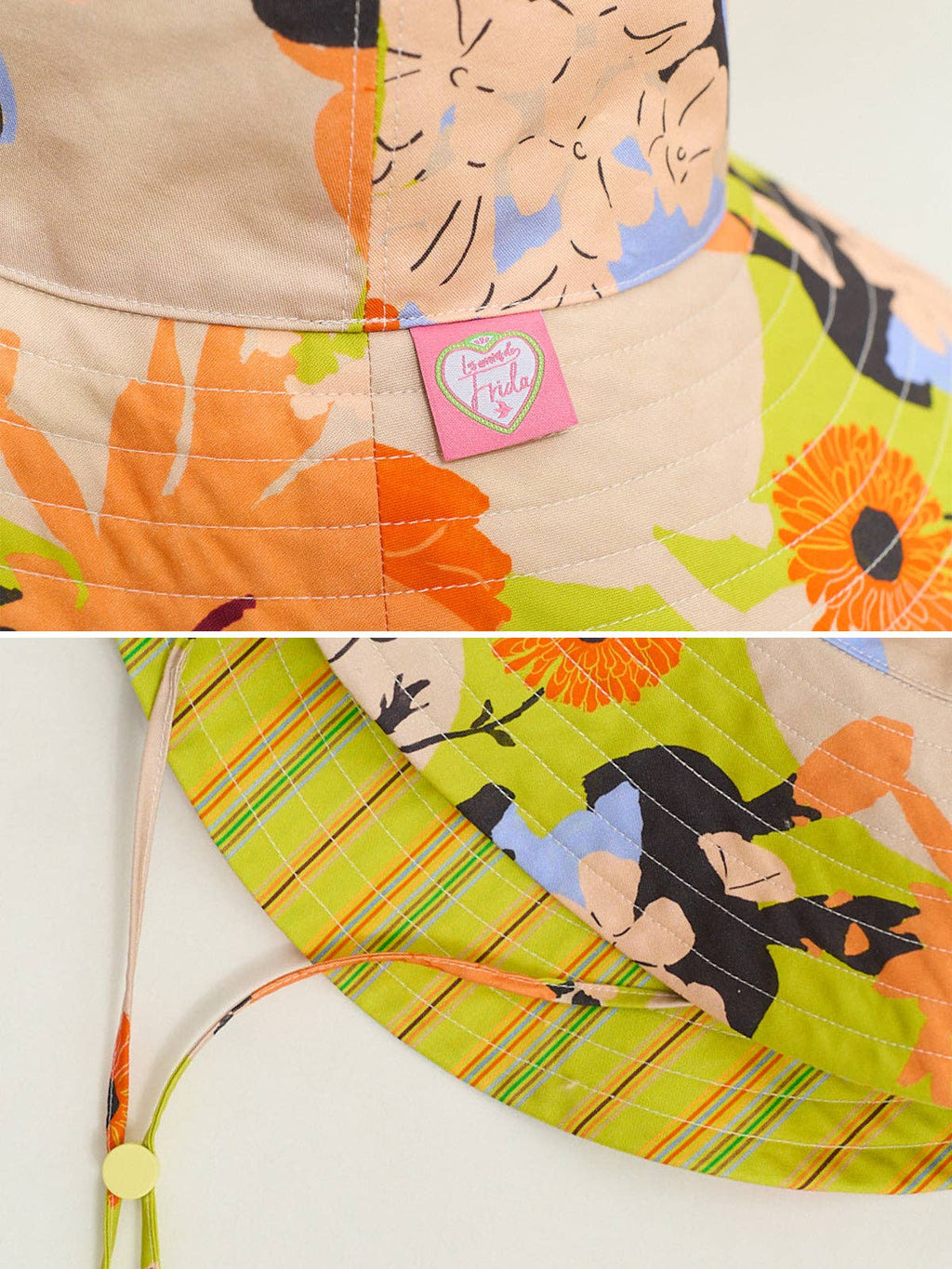 Lost Pattern NYC - FRIDA x LOST PATTERN "Frida's Garden" Cotton Reversible Sun Hat - Purple & Yellow