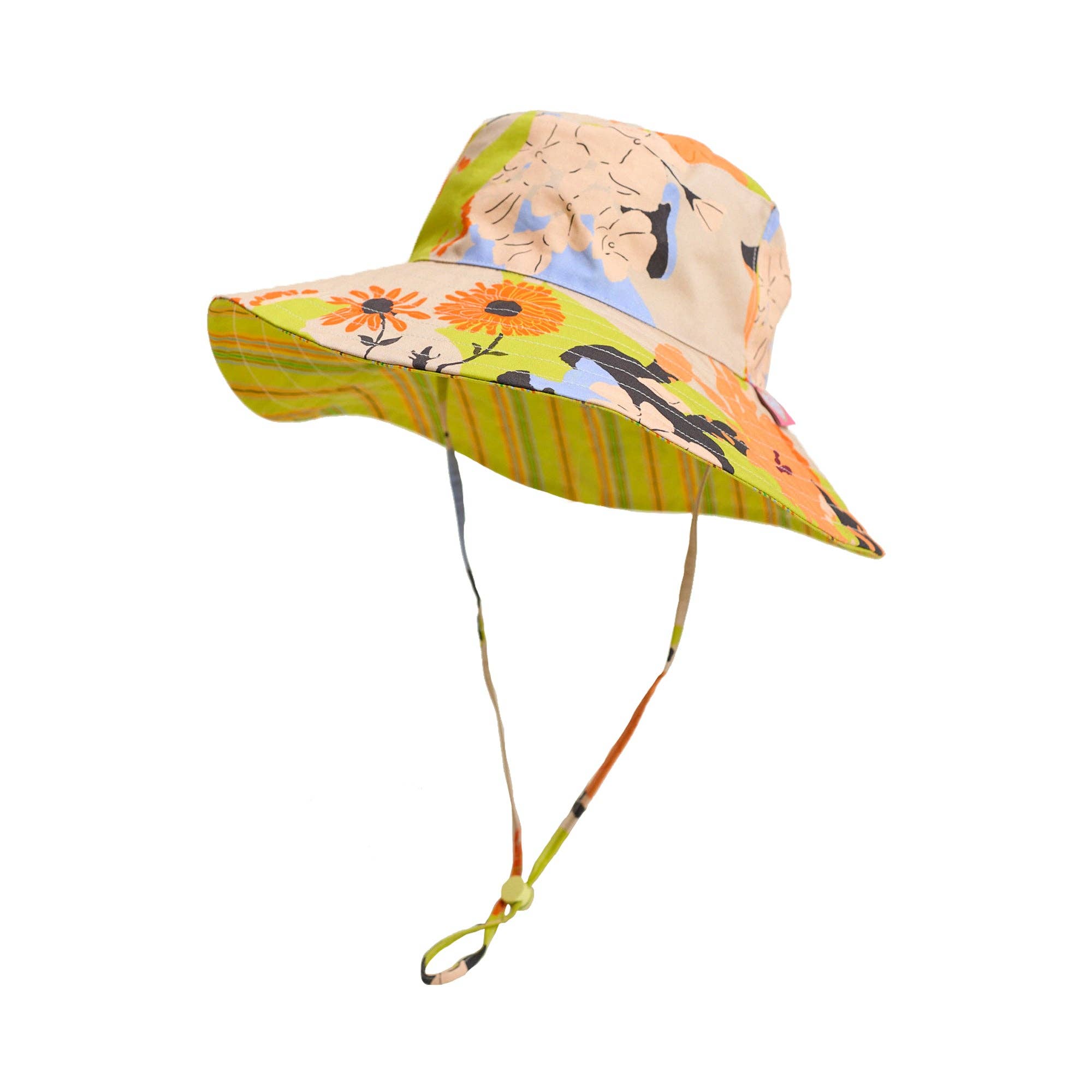 Lost Pattern NYC - FRIDA x LOST PATTERN "Frida's Garden" Cotton Reversible Sun Hat - Purple & Yellow