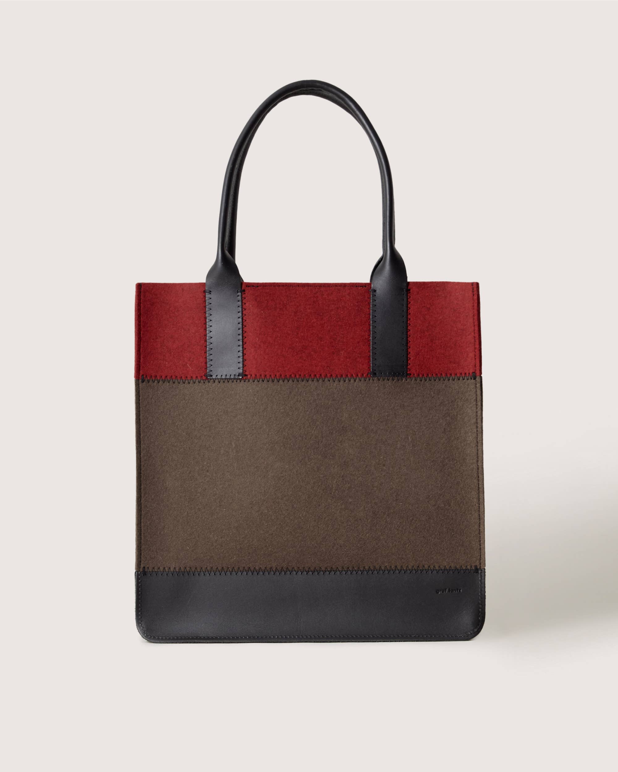 Graf Lantz - Jaunt Merino Wool Tote - Tobacco / Cherry Black
