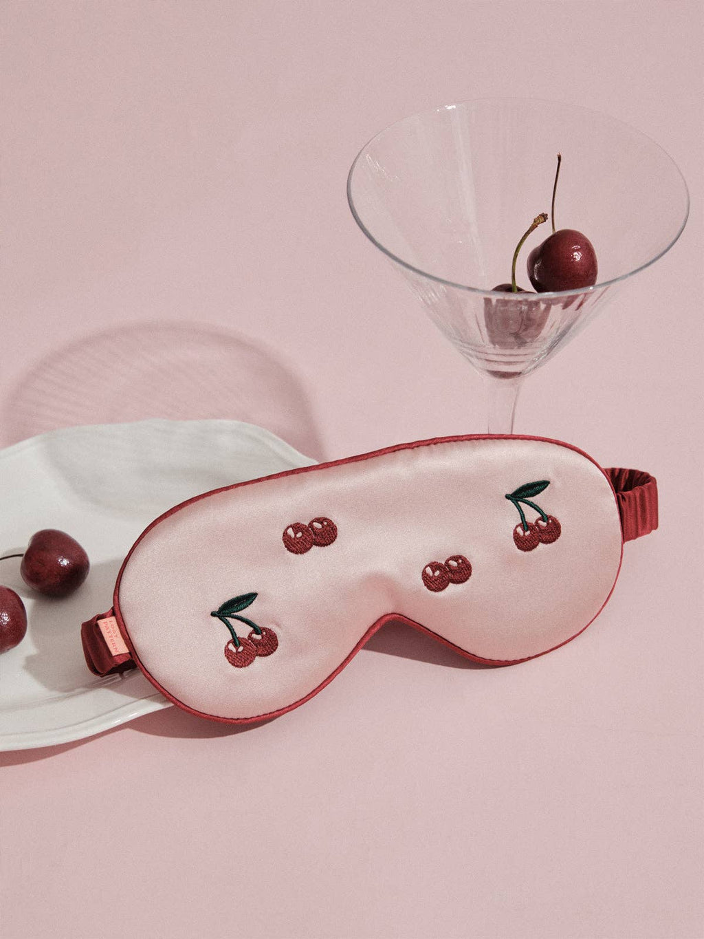 Lost Pattern NYC - "Lost Cherries" Silk Sleep Eye Mask