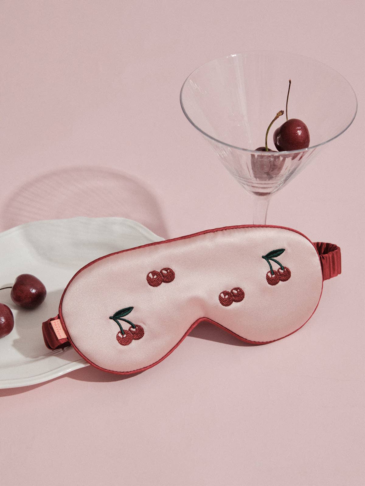 Lost Pattern NYC - "Lost Cherries" Silk Sleep Eye Mask