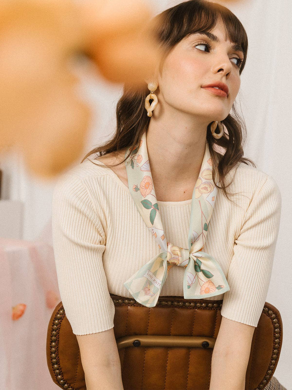 Lost Pattern NYC - "Wonderland" Silk Twill Neck Bow - Pastel Green