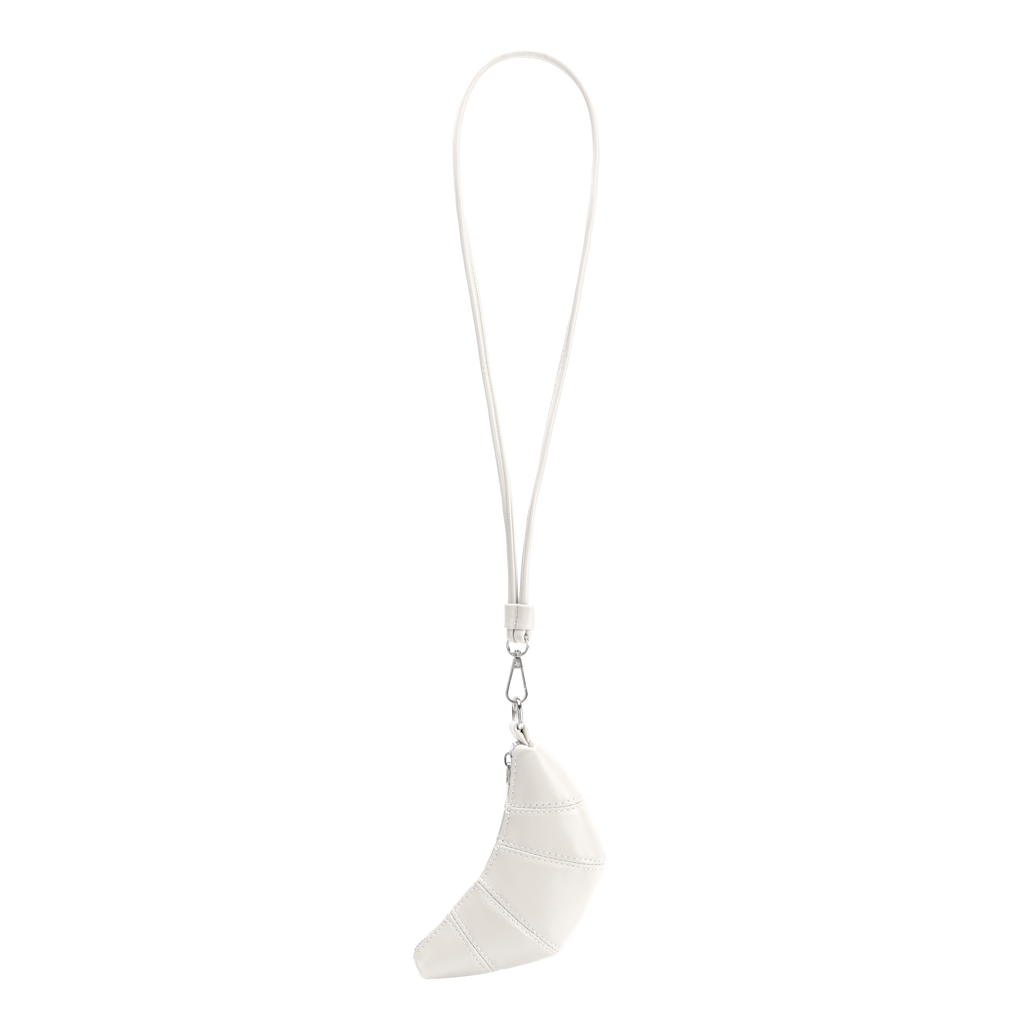 Melie Bianco - Croissant White Mini Vegan Pouch