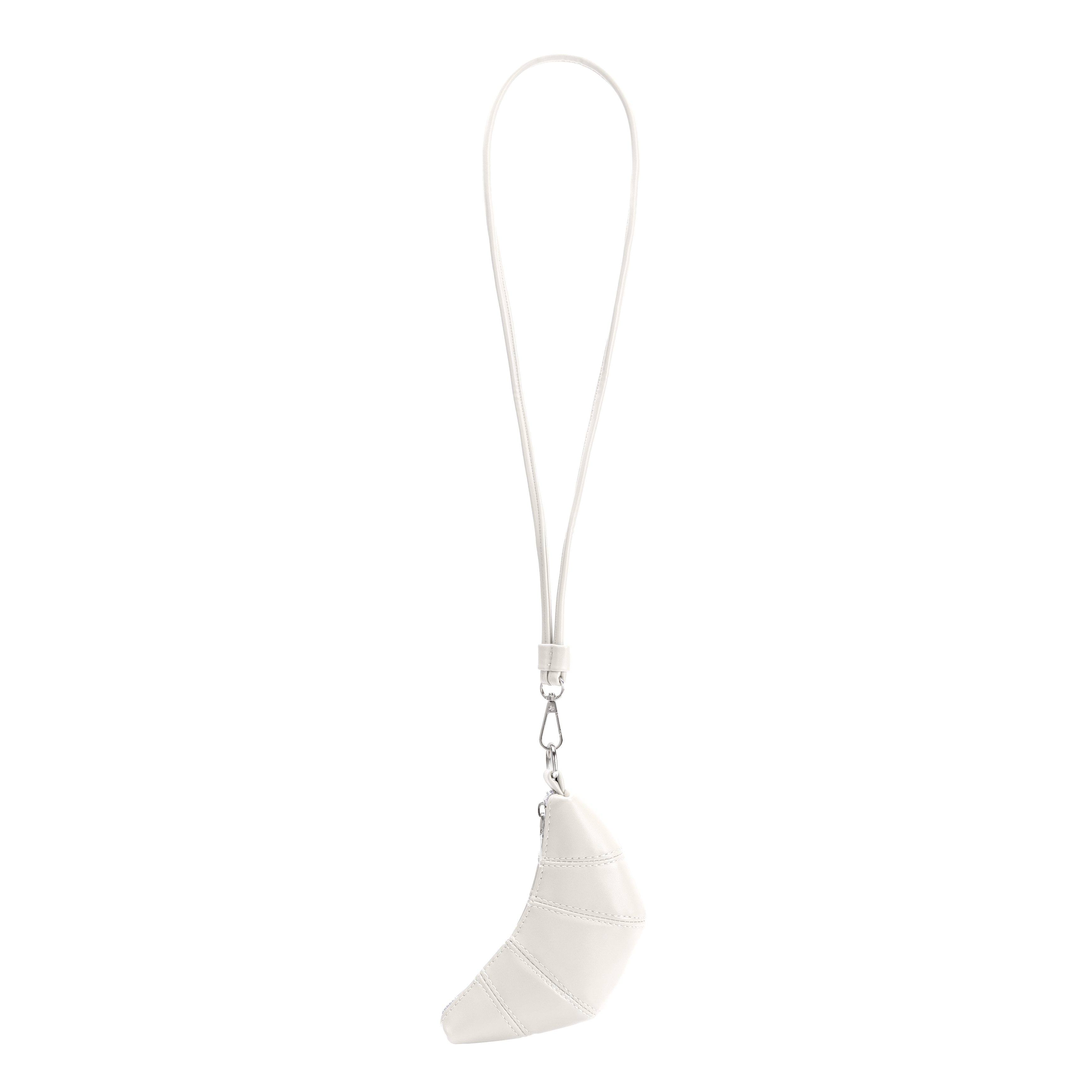Melie Bianco - Croissant White Mini Vegan Pouch