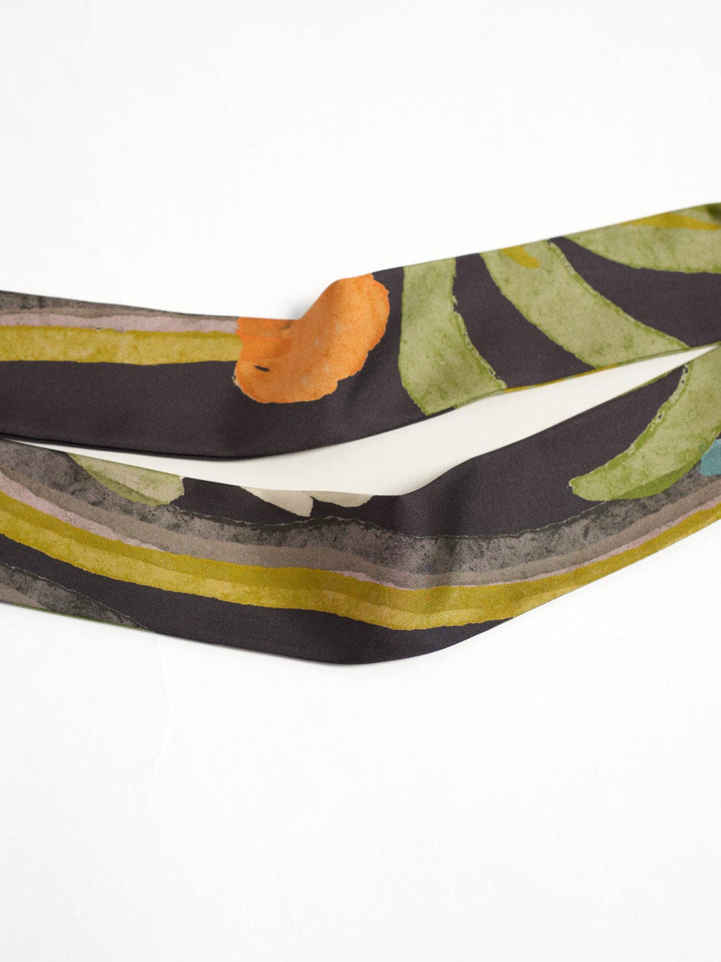 Lost Pattern NYC - "Ethereal Mirage" Silk Twill Skinny Scarf