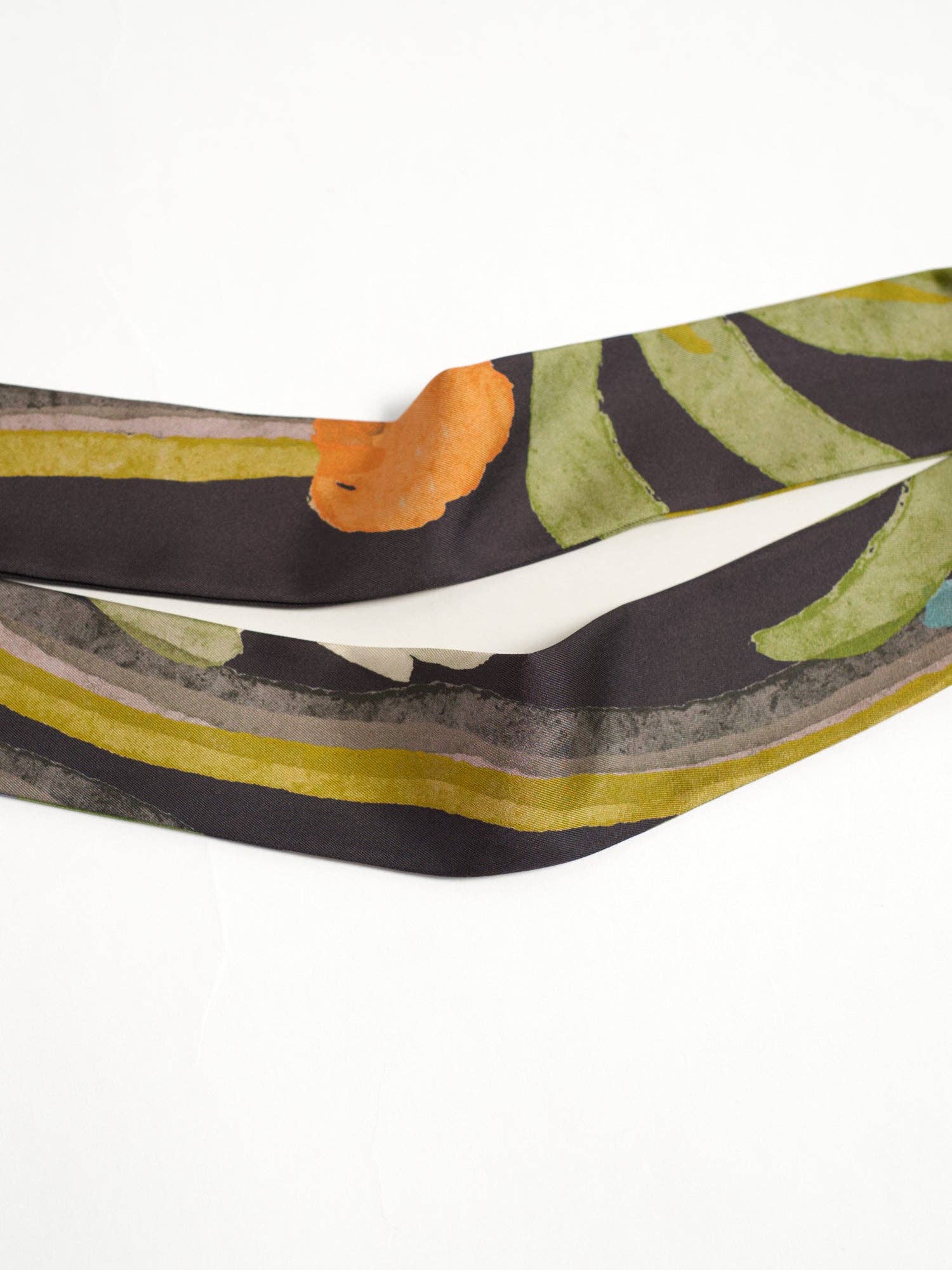 Lost Pattern NYC - "Ethereal Mirage" Silk Twill Skinny Scarf