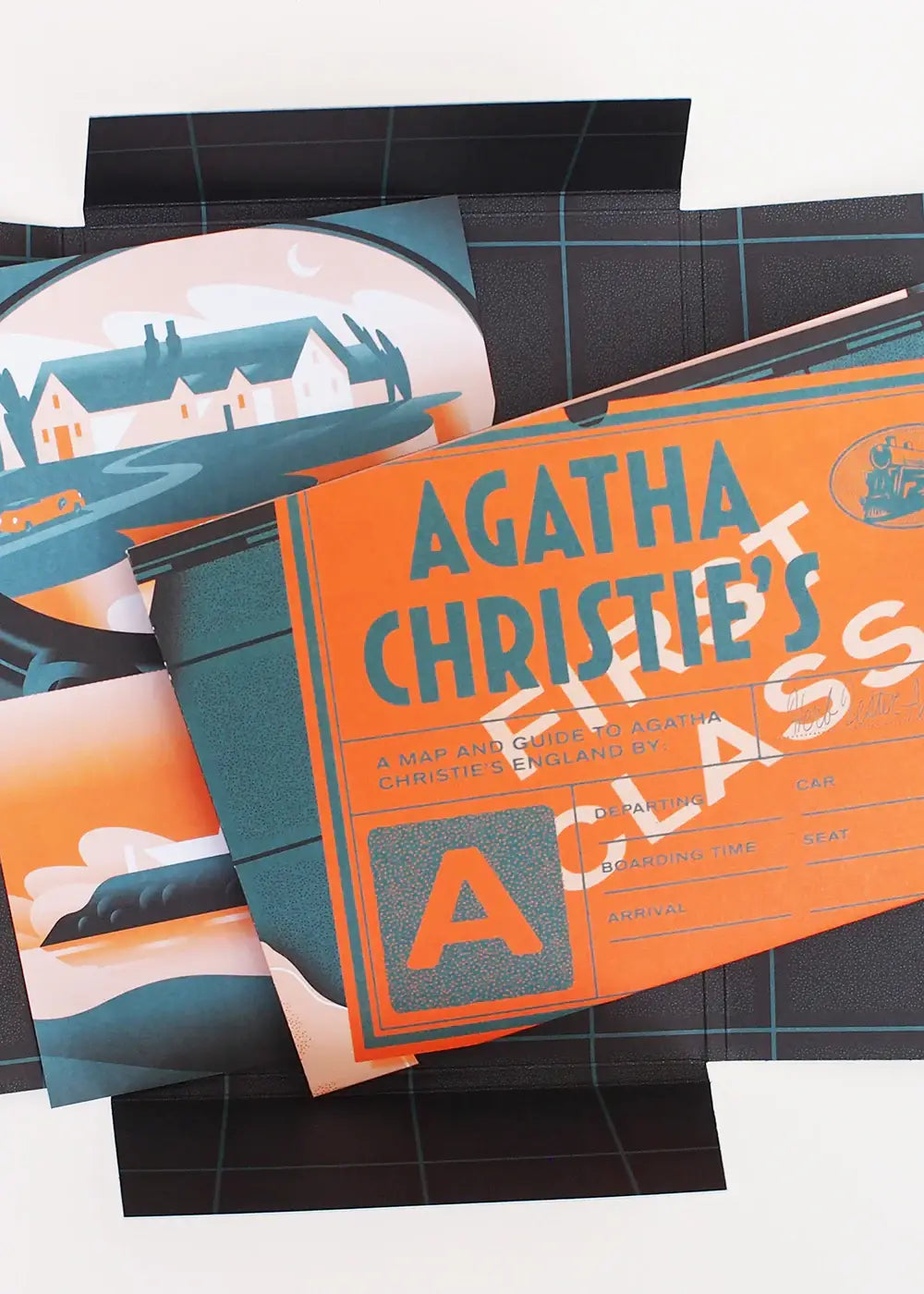 Herb Lester Associates - Agatha Christie's England - Art Map & Cultural Guide