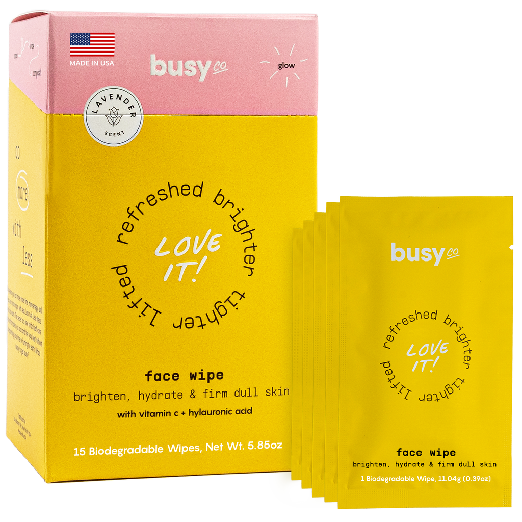 Busy Co - Glow Face Wipes with Hyaluronic Acid & Vitamin C