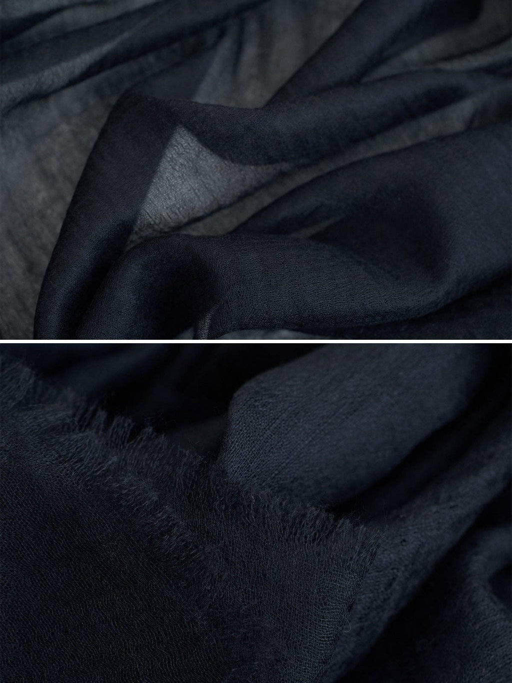 Lost Pattern NYC - "Featherlight" Oversized Cashmere Scarf - Black