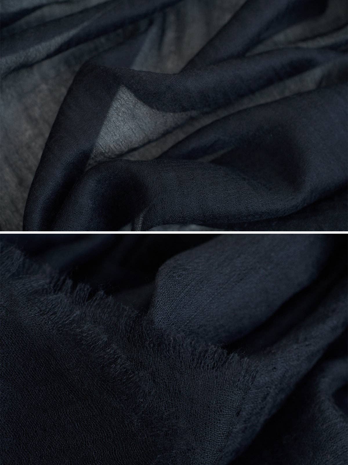 Lost Pattern NYC - "Featherlight" Oversized Cashmere Scarf - Black