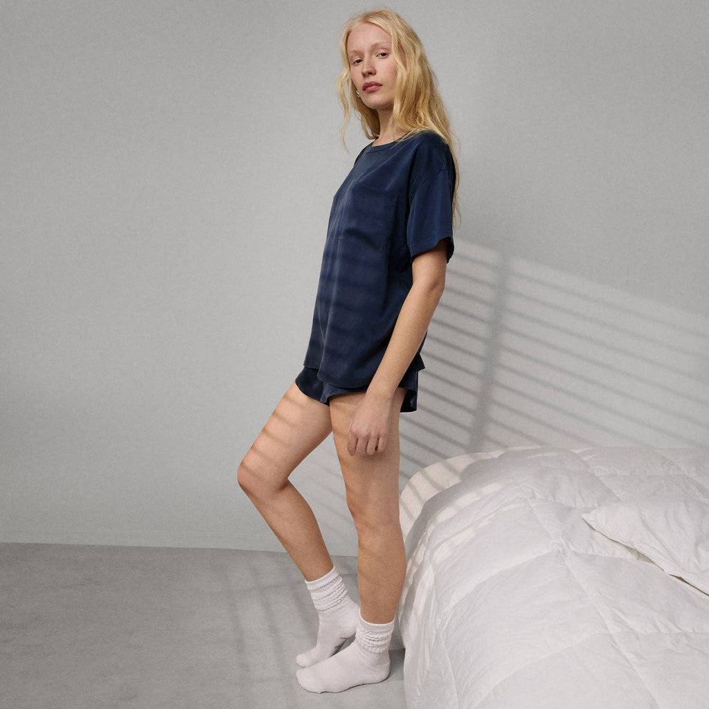 LUNYA - Washable Silk Tee Short Set