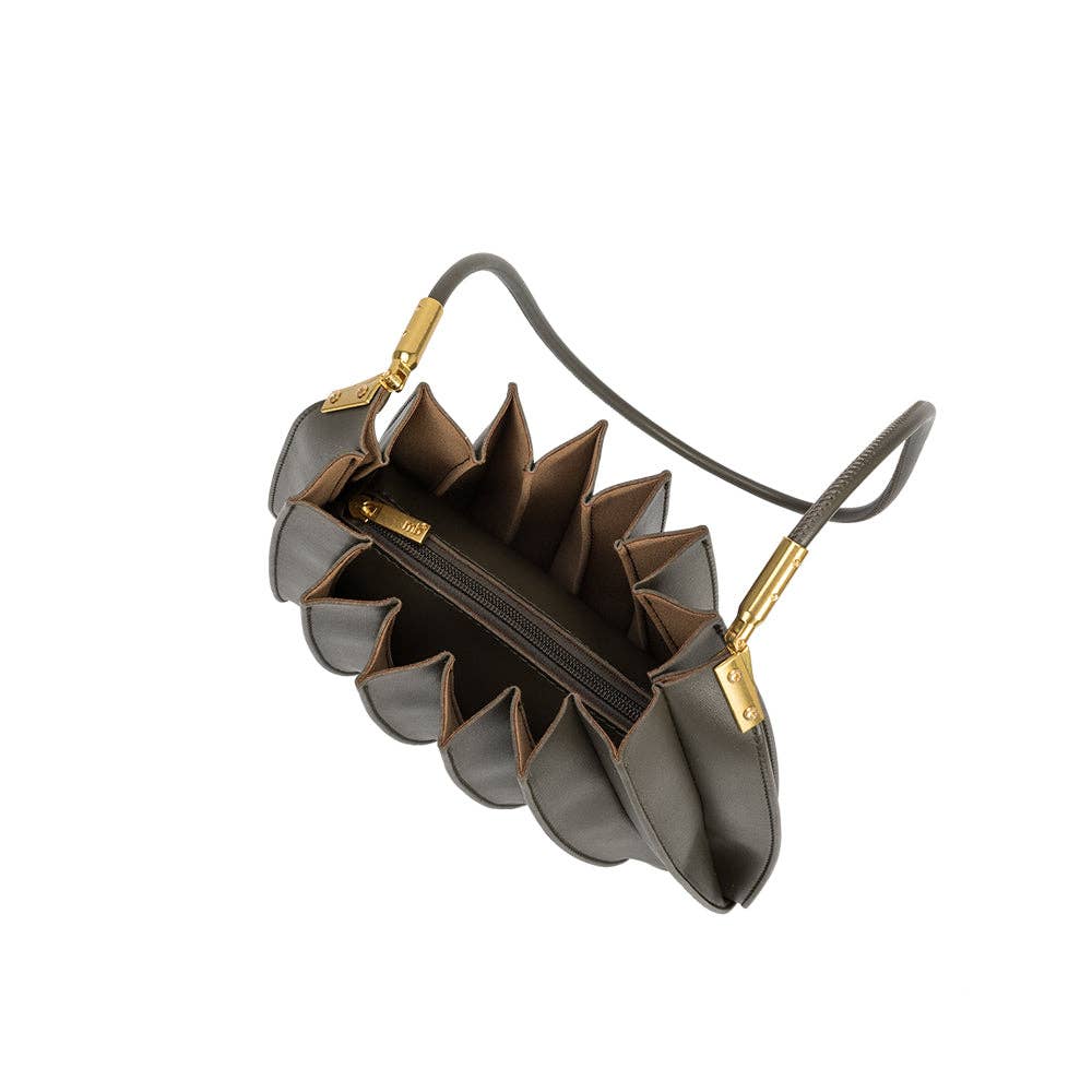 Melie Bianco - Carrie Olive Pleated Vegan Leather Shoulder Bag