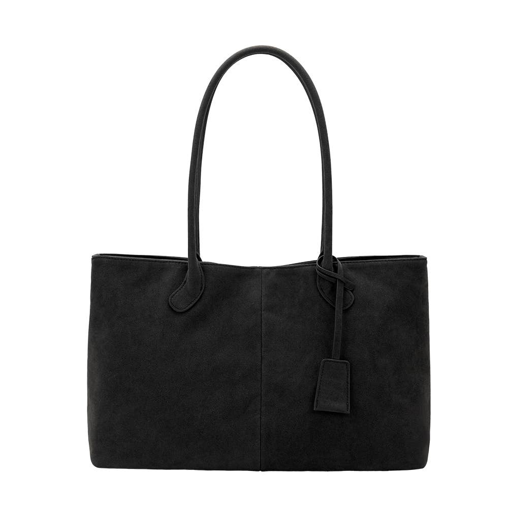Melie Bianco - Irene Black Vegan Suede Shoulder Bag
