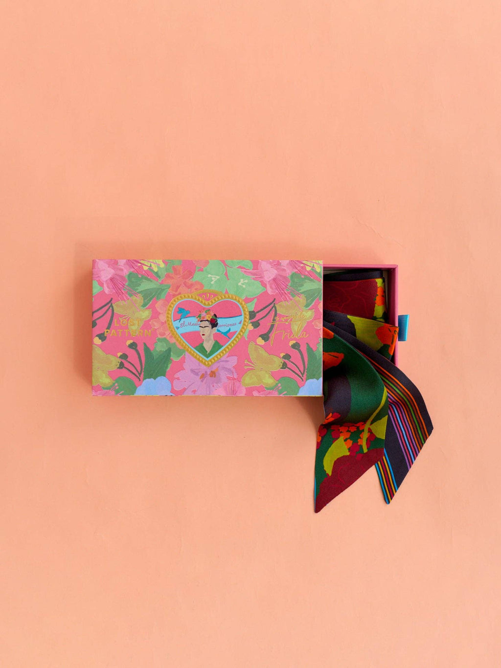 Lost Pattern NYC - FRIDA x LOST PATTERN "Frida's Garden" Silk Skinny Scarf - Purple