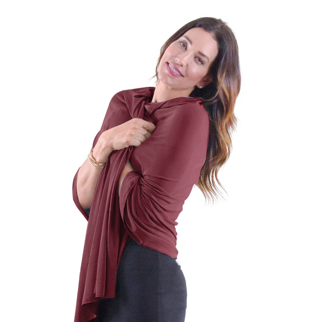HappyLuxe - Wayfarer Travel Wrap and Shawl | Cabernet Red