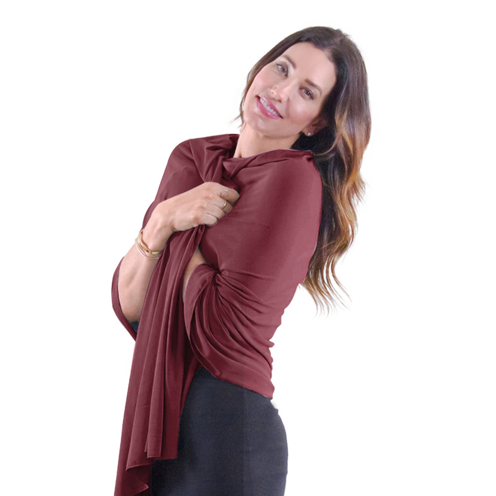 HappyLuxe - Wayfarer Travel Wrap and Shawl | Cabernet Red