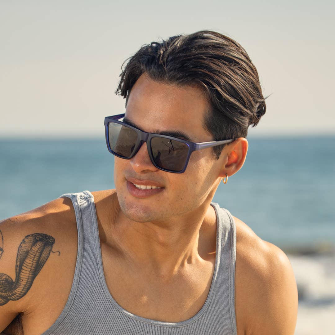 Blue Planet Eco-Eyewear - Atlas - Matte Cobalt Blue / Smoke Polarized Lens
