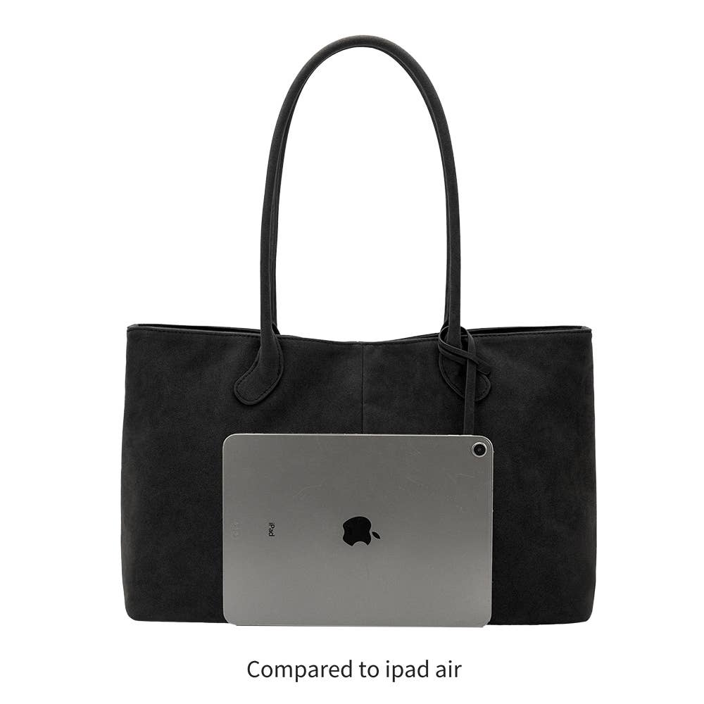 Melie Bianco - Irene Black Vegan Suede Shoulder Bag
