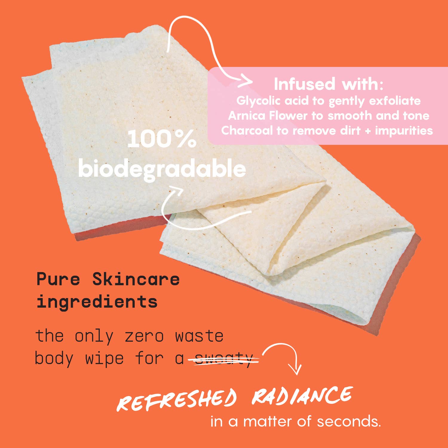 Busy Co - Refresh XL Body Wipes with Glycolic Acid & Charcoal