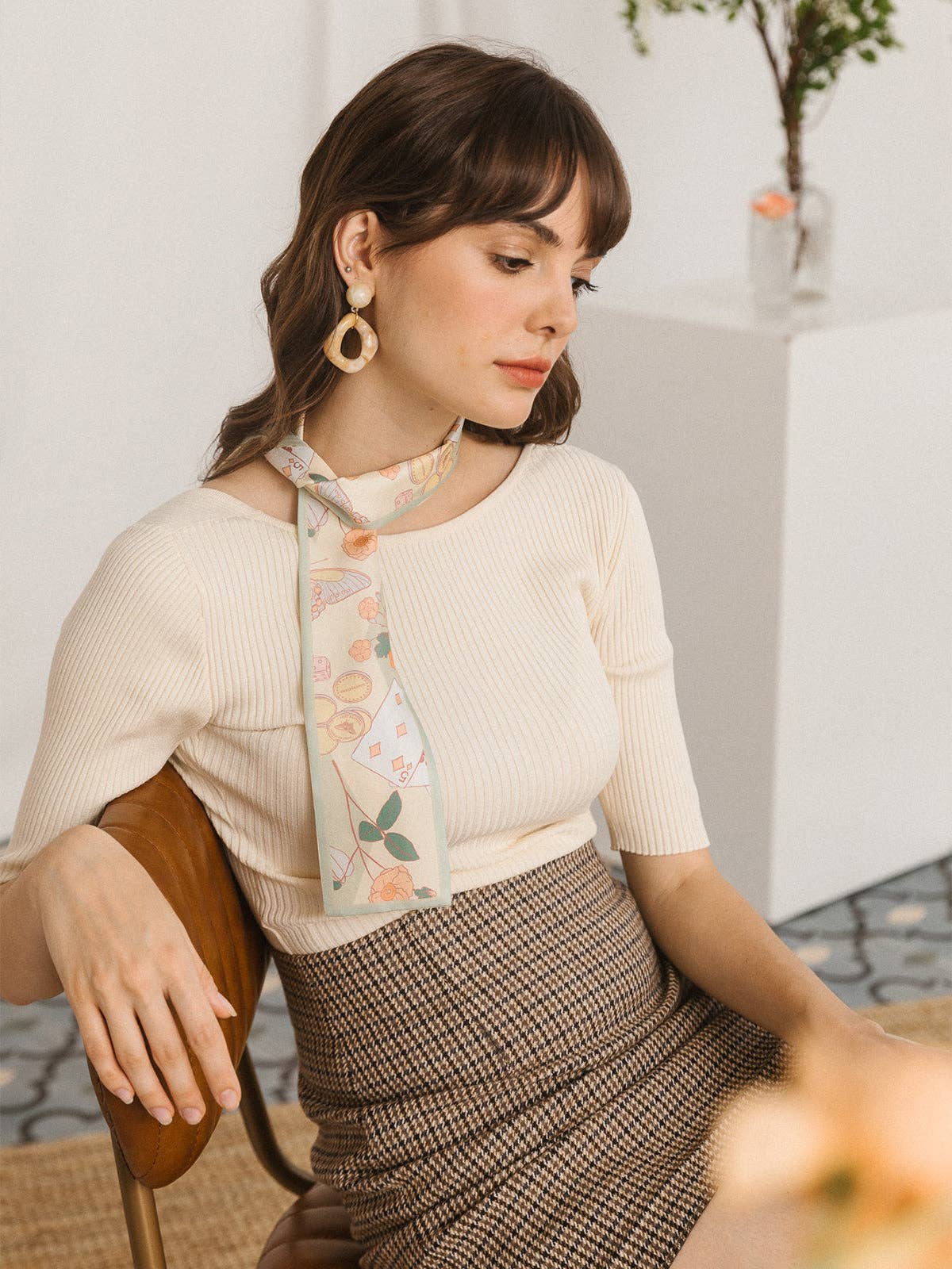 Lost Pattern NYC - "Wonderland" Silk Twill Neck Bow - Pastel Green