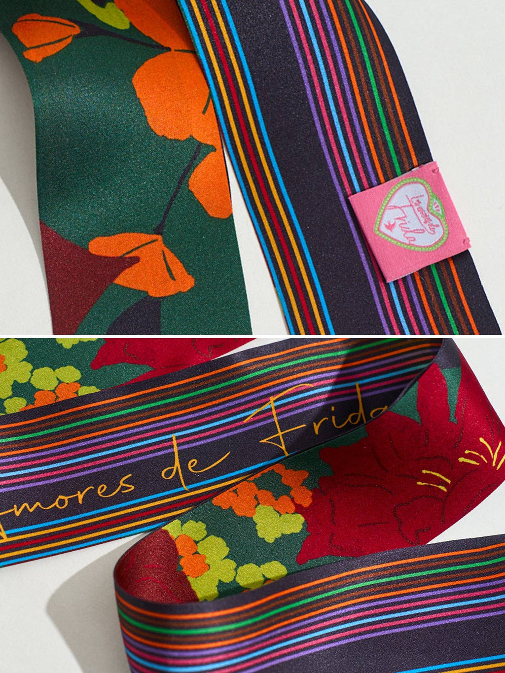 Lost Pattern NYC - FRIDA x LOST PATTERN "Frida's Garden" Silk Skinny Scarf - Purple