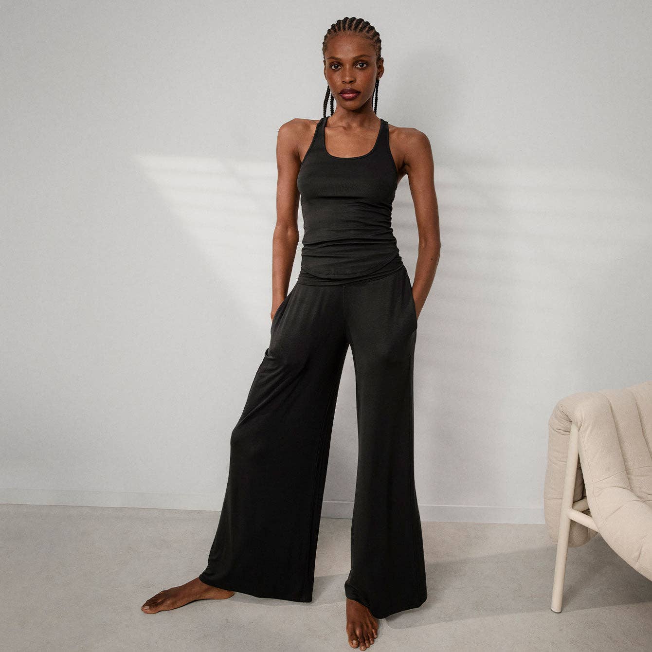 LUNYA - Soft Modal Rib Foldover Pant