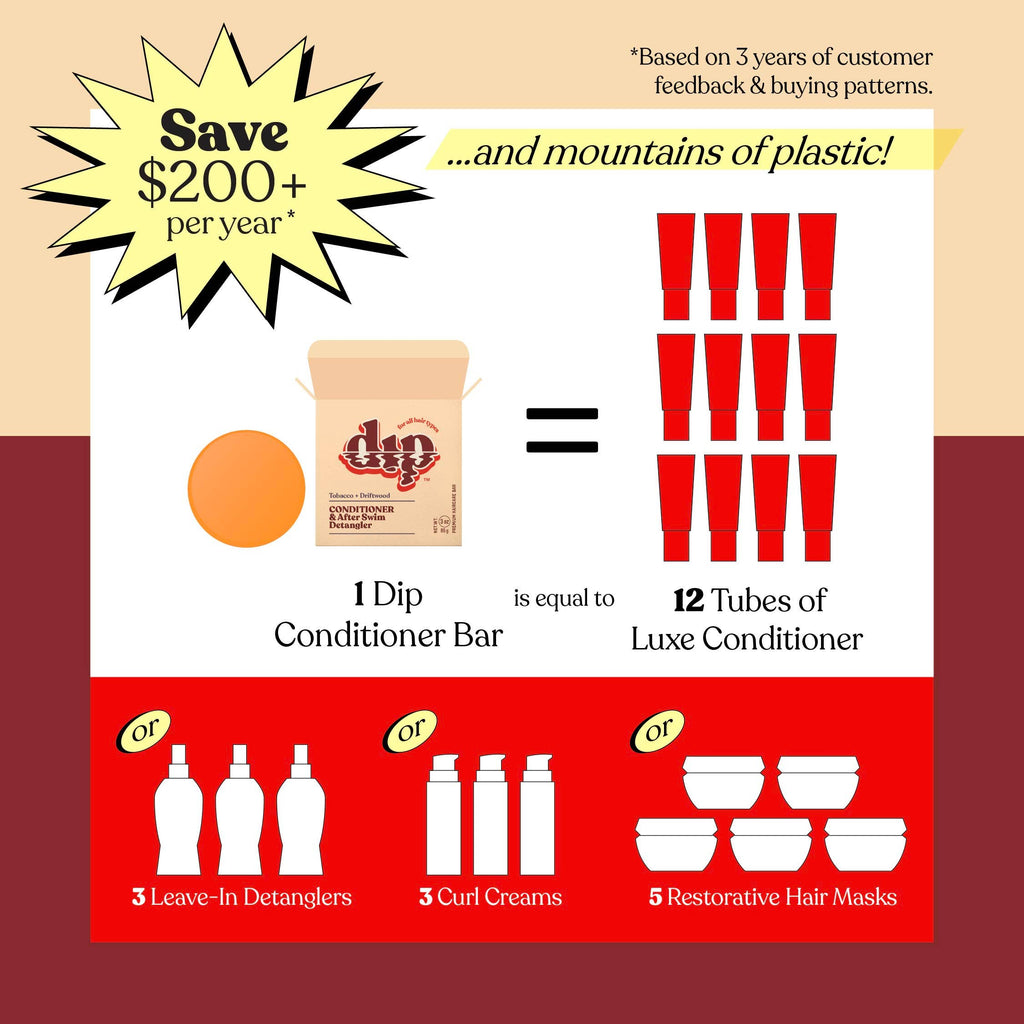 Dip - Dip Conditioner Bar & After Swim Detangler - Tobacco & Driftwood