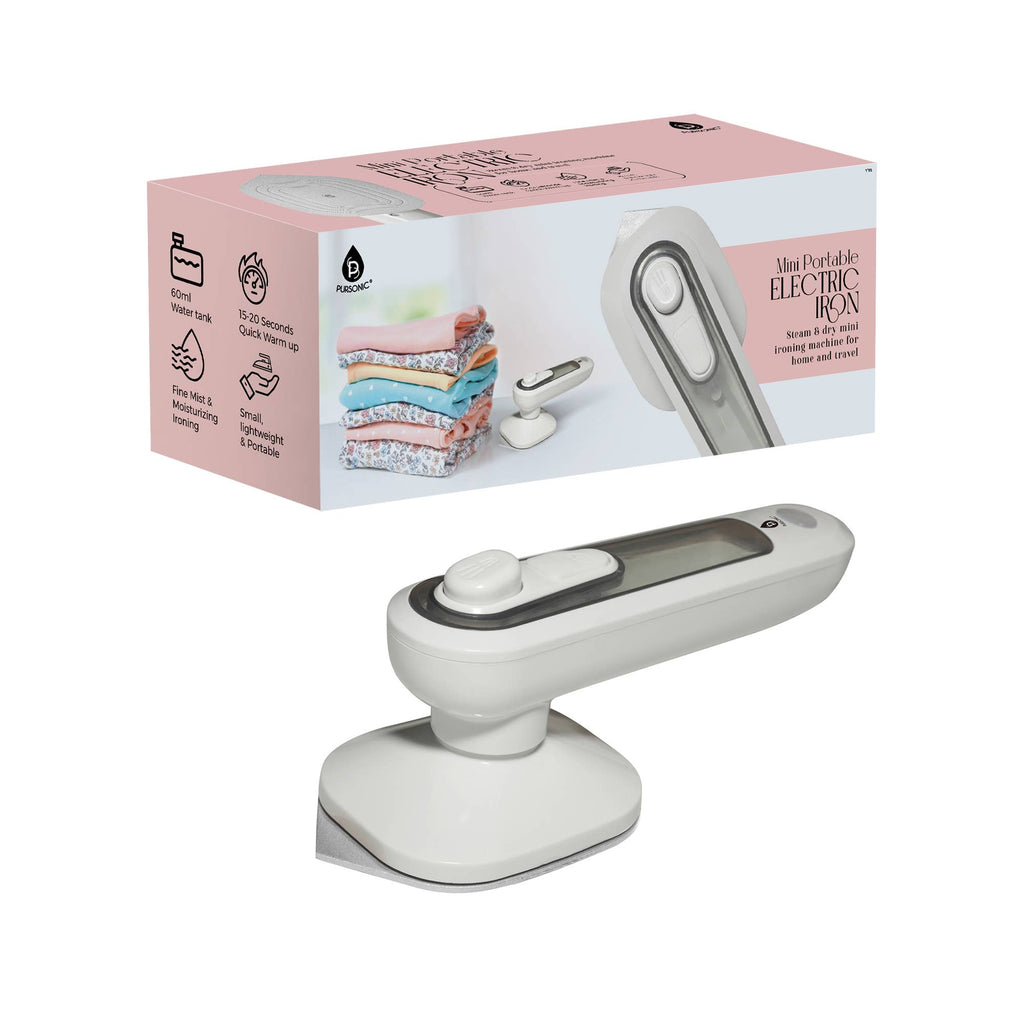 Pursonic - Mini Portable Electric Iron with Quick Warm-Up, 60ml Tank
