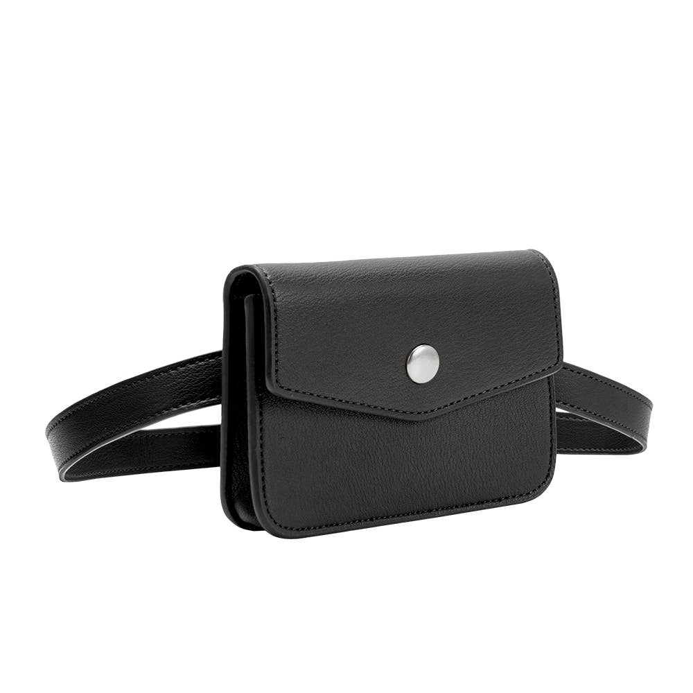 Melie Bianco - Amberlee Black Vegan Belt Leather Wallet