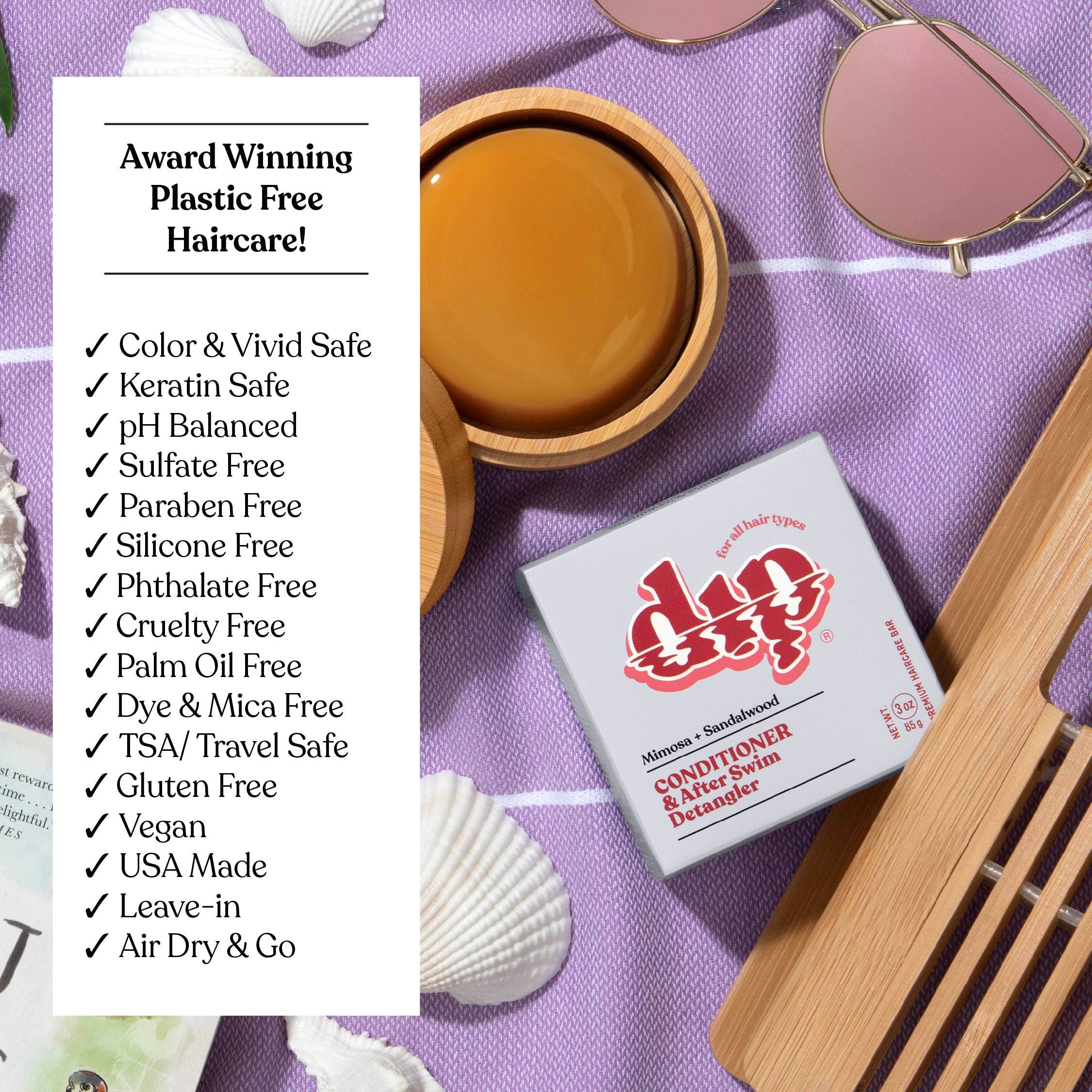 Dip - Dip Conditioner Bar & After Swim Detangler - Mimosa & Sandalwood