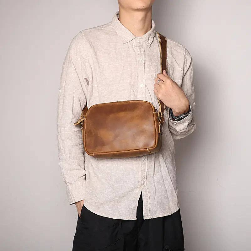 Steel Horse Leather - Soren Vintage Leather Crossbody Bag Sling | Versatile and Durable Leather Bag