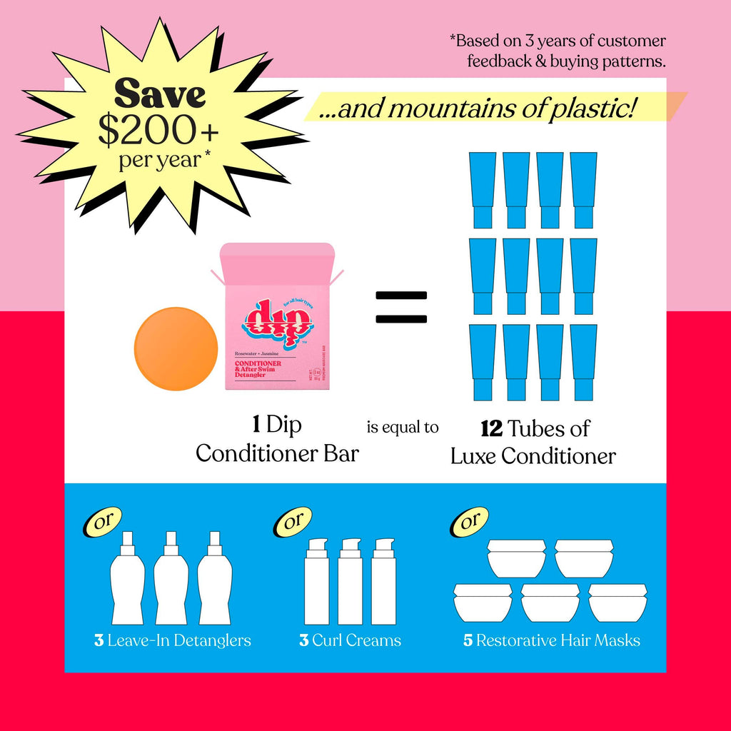 Dip - Dip Conditioner Bar & After Swim Detangler - Rosewater & Jasmine