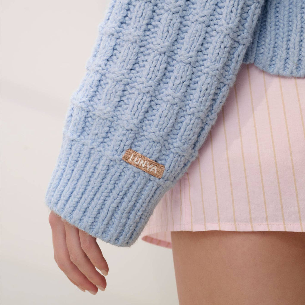 LUNYA - Cloud Cotton Basket Stitch Cardigan