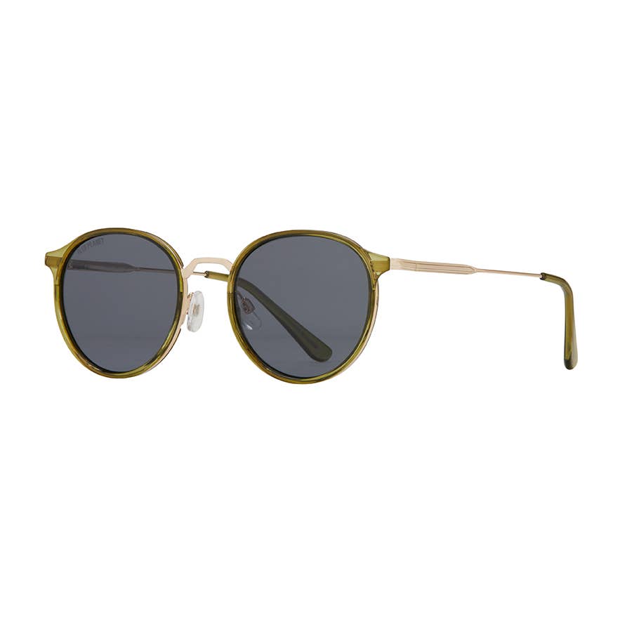 Blue Planet Eco-Eyewear - BP19953 - Niko - Crystal Olive Green / Gold / Smoke Pol.