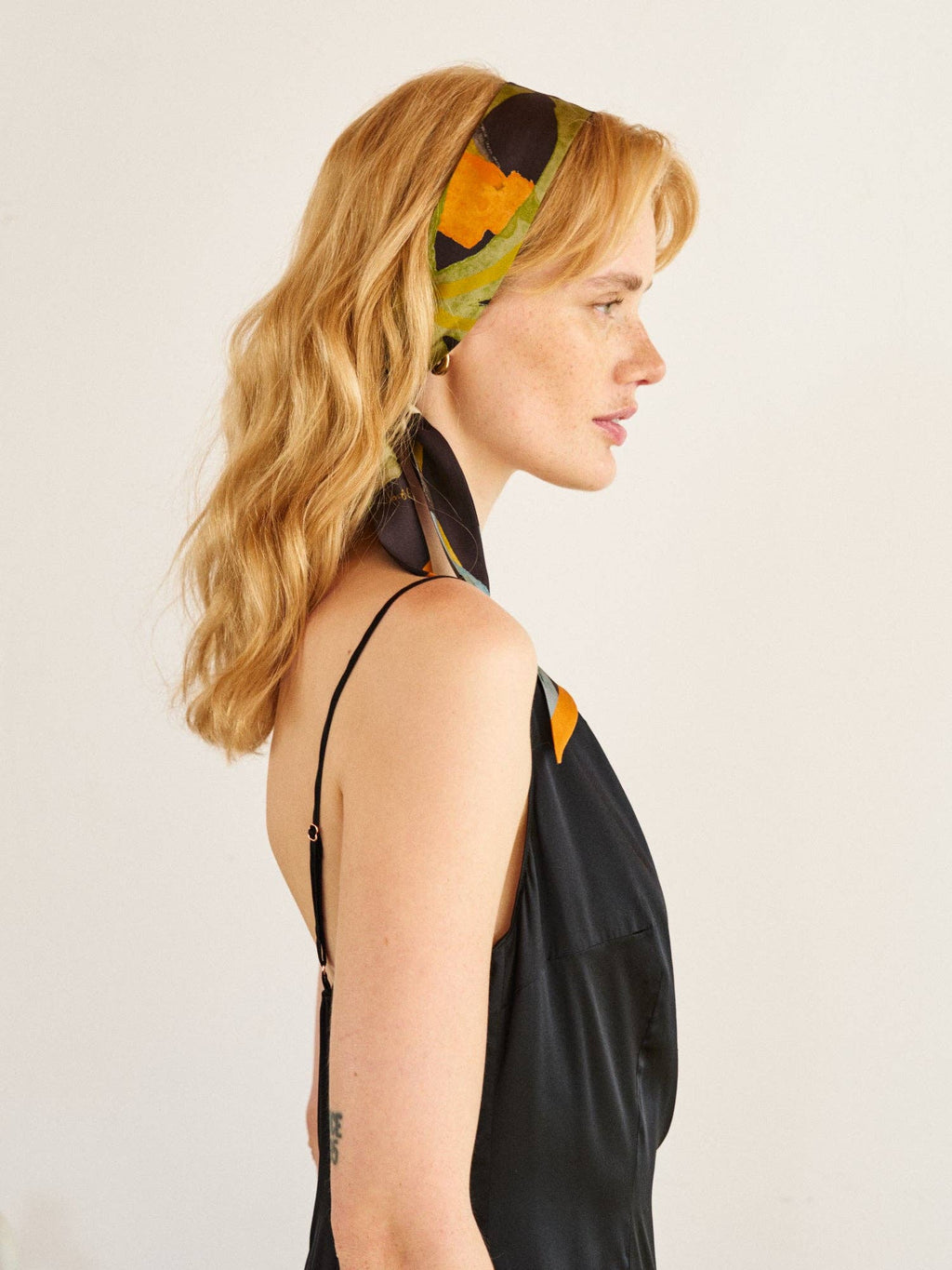 Lost Pattern NYC - "Ethereal Mirage" Silk Twill Skinny Scarf