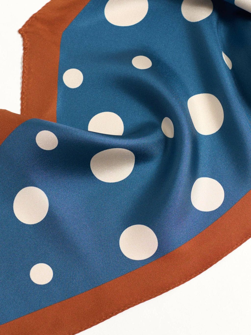 Lost Pattern NYC - "Retro Polka" Silk Diamond Neckerchief - Salted Caramel