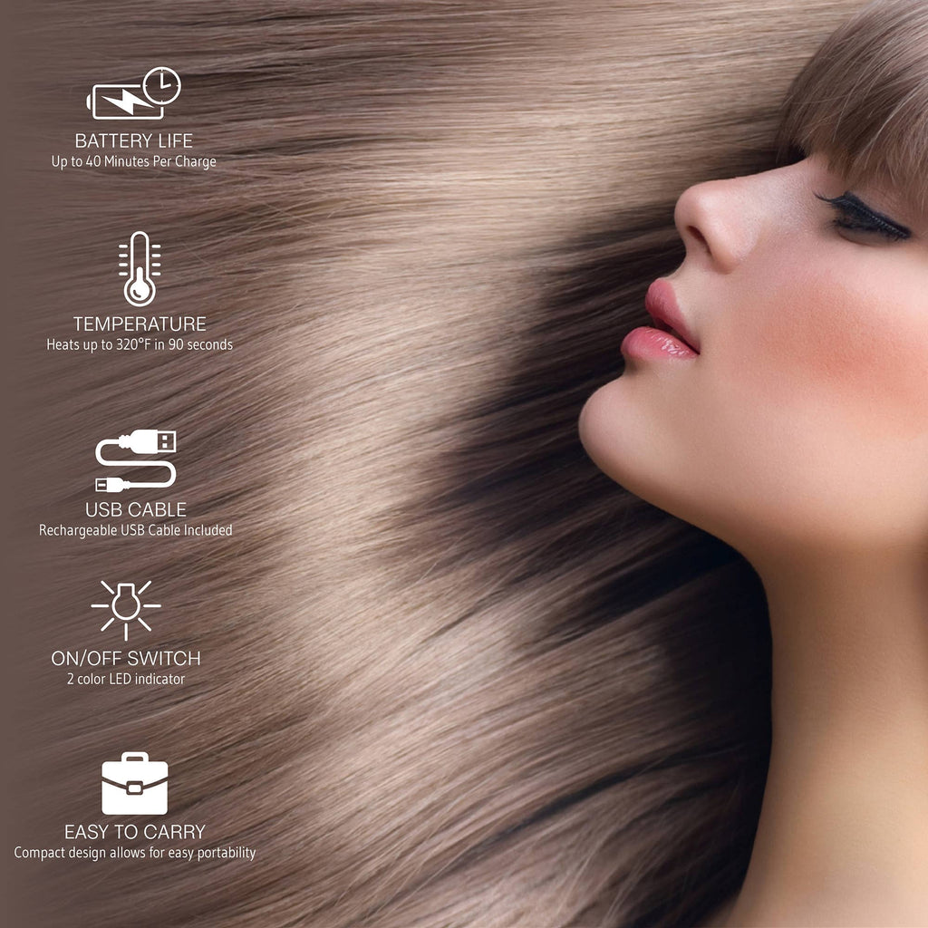 Pursonic - USB Rechargeable Cordless Hair Straightener
