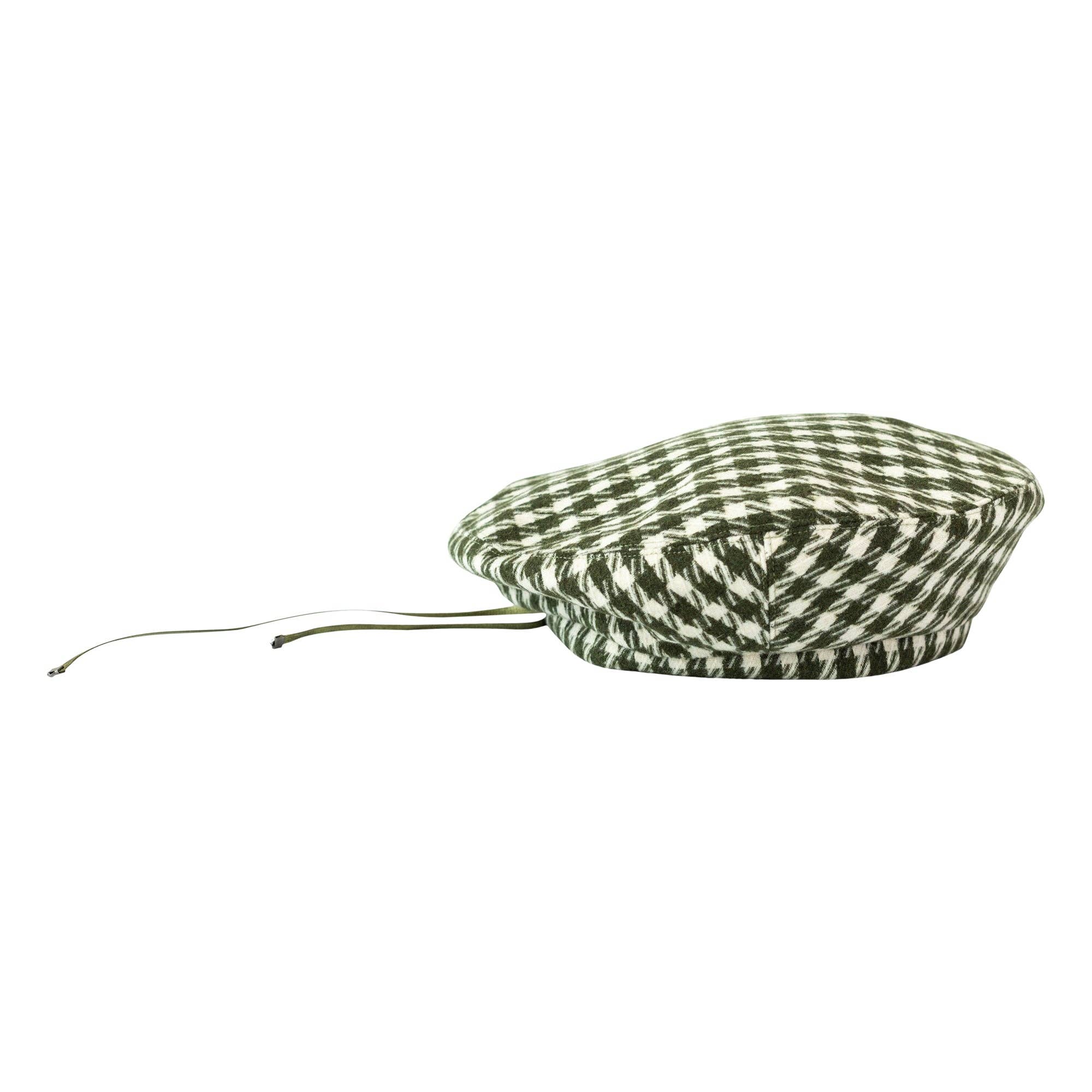 Lost Pattern NYC - "Houndstooth" Beret Hat - Green