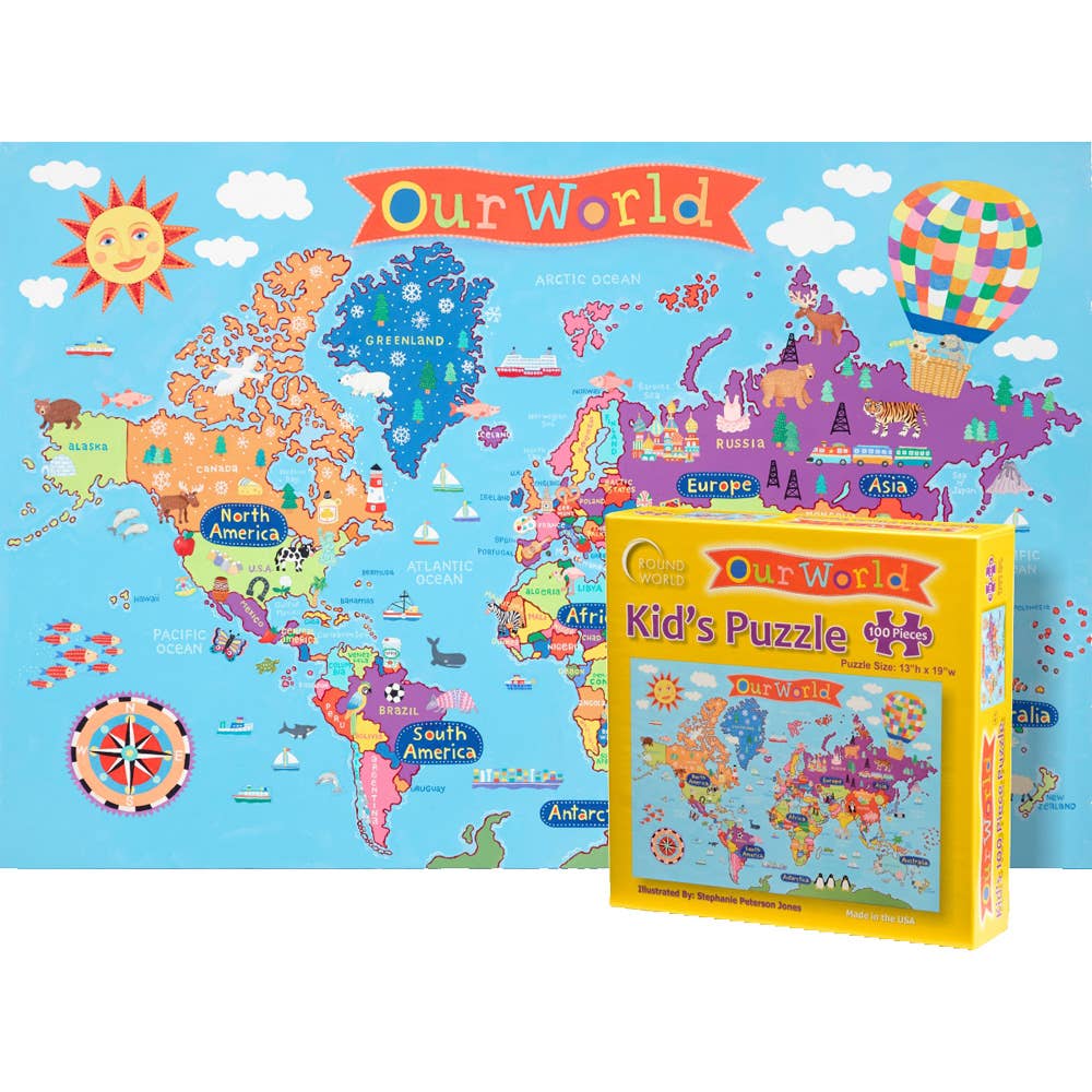 Waypoint Geographic - Kid's World 100 Piece Puzzle