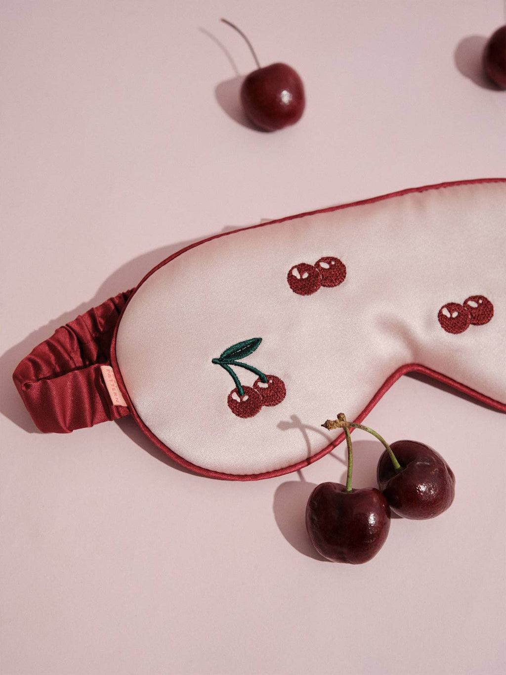 Lost Pattern NYC - "Lost Cherries" Silk Sleep Eye Mask