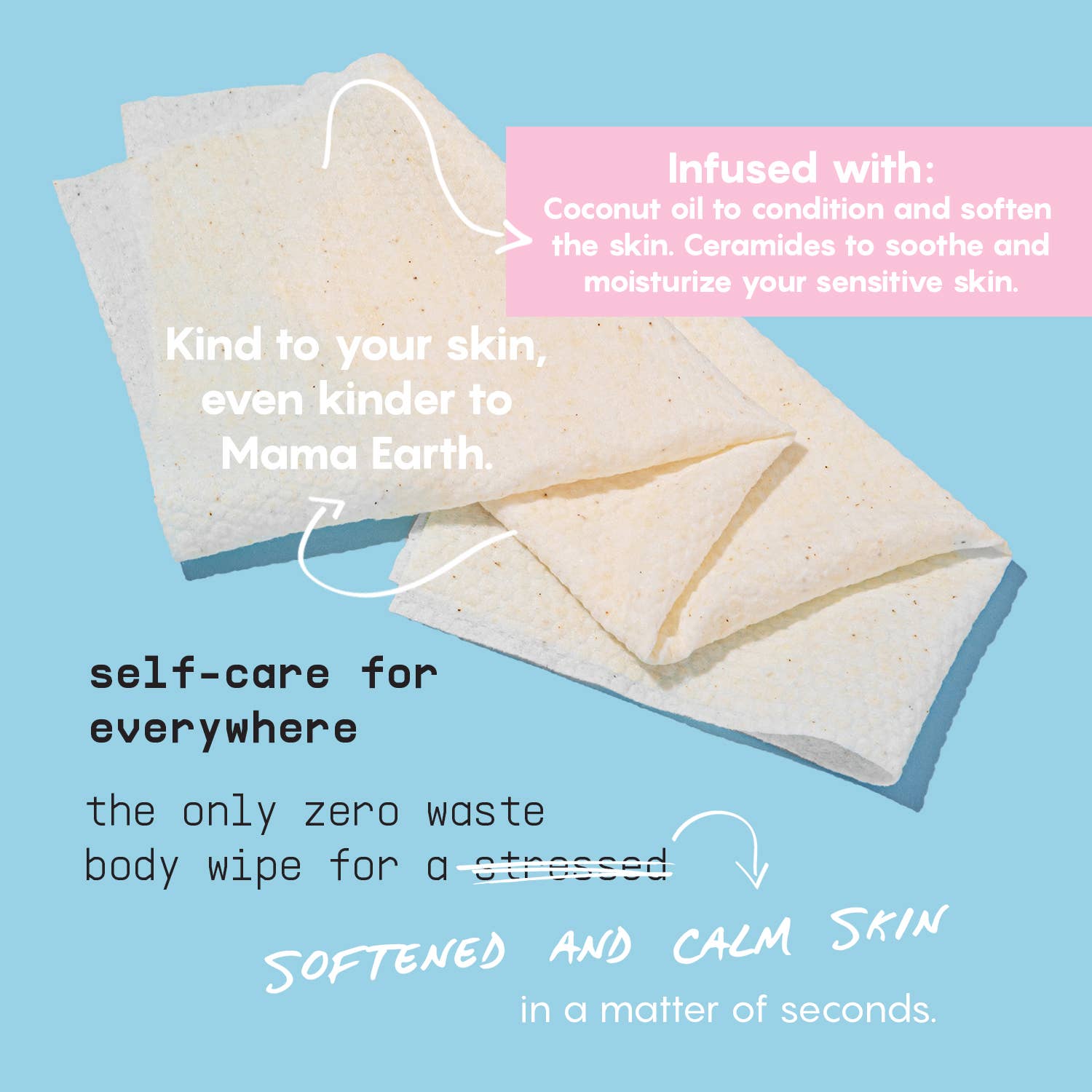 Busy Co - Calm Large Body Wipes with Ceramides & Coconut Oil