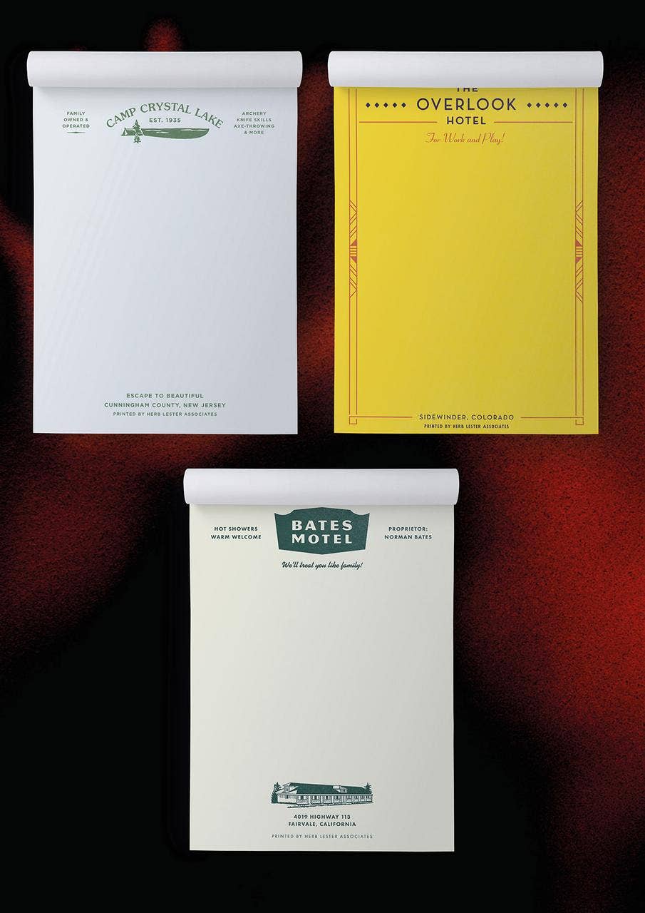 Herb Lester Associates - The Horror Set: Fictional Hotel Notepads