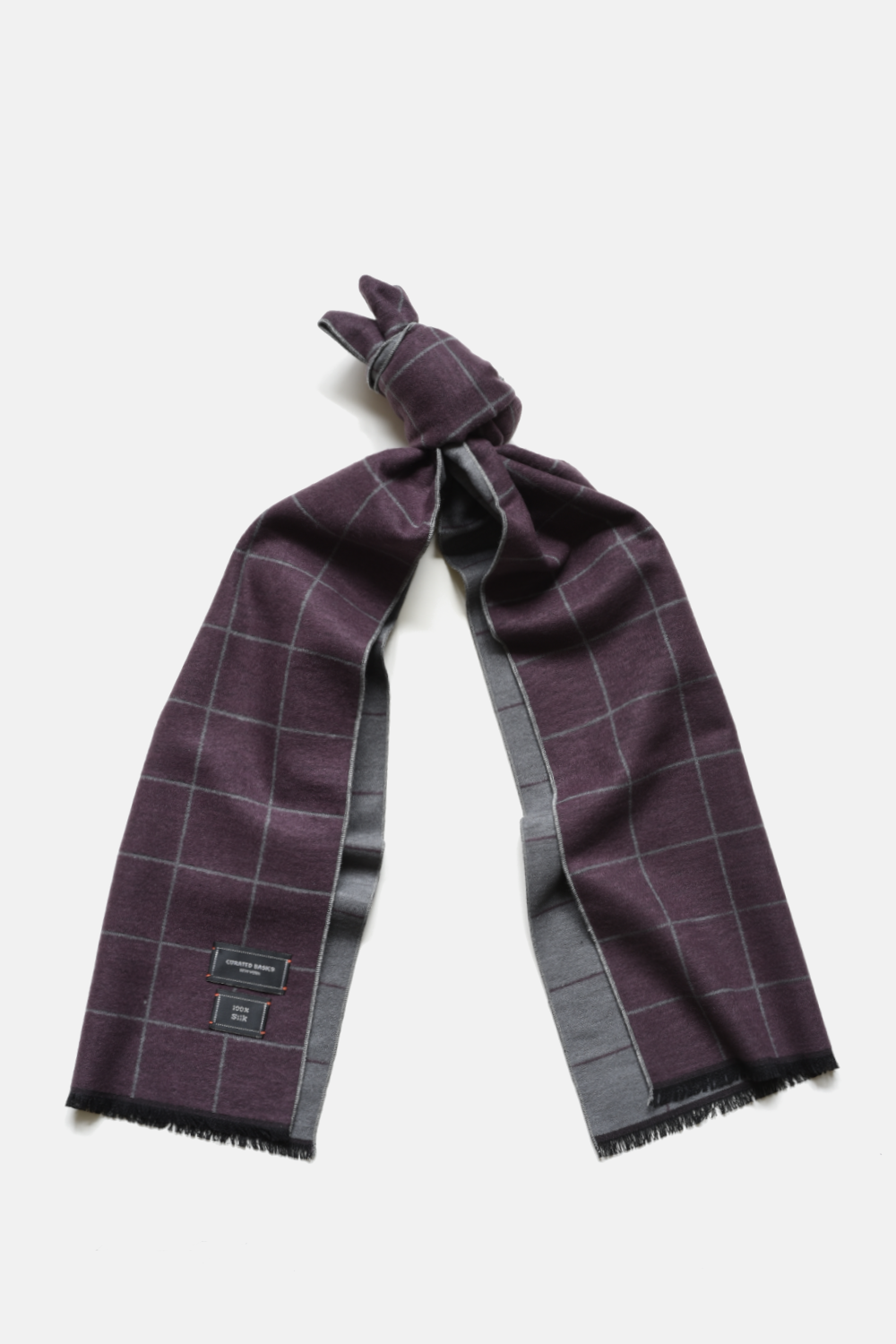 Curated Basics - Brushed Silk Window-Pane Scarf