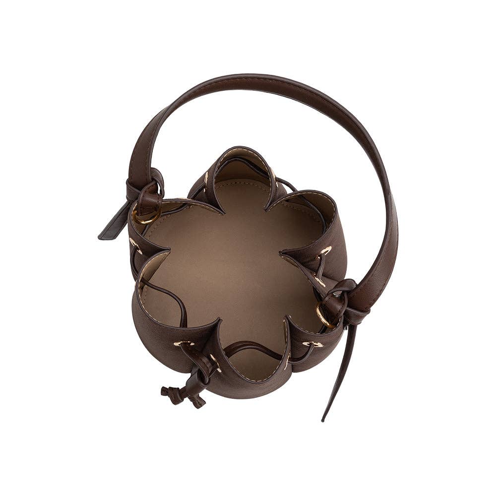 Melie Bianco - Laguna Mini Chocolate Recycled Vegan Suede Top Handle Bag