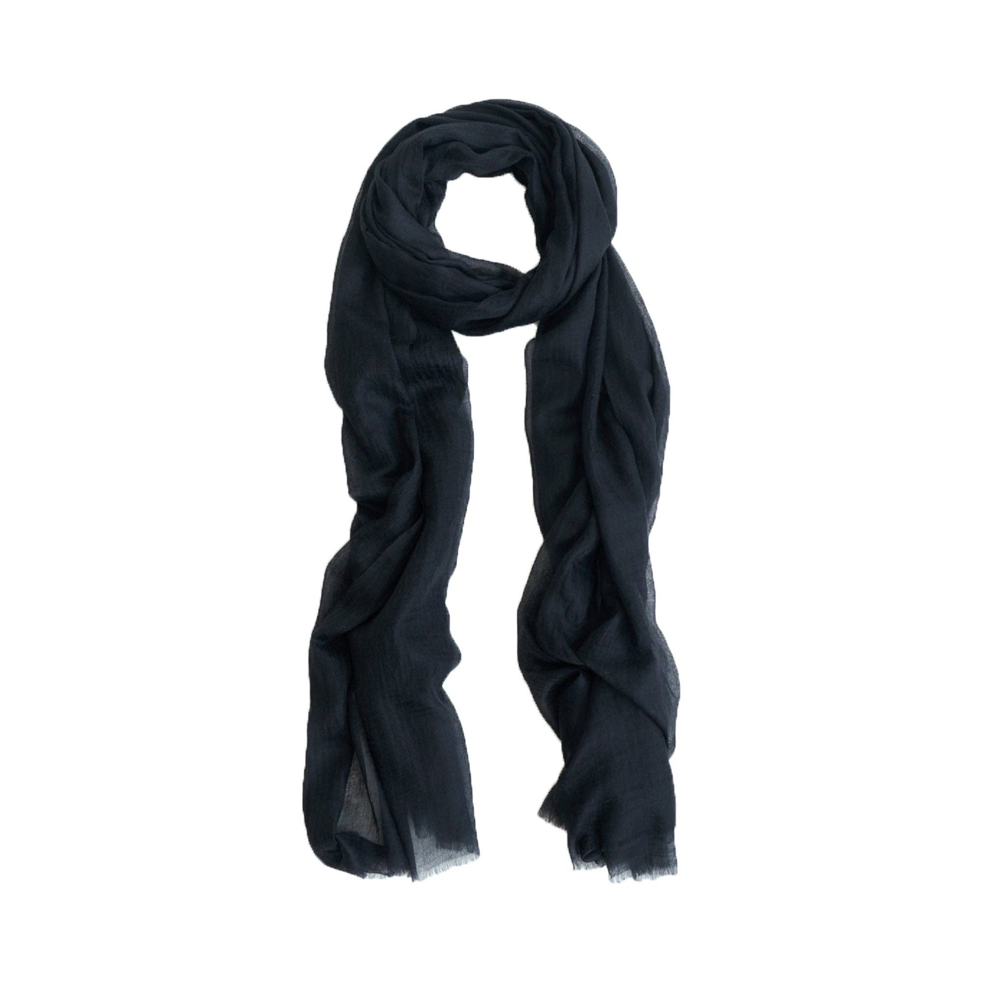 Lost Pattern NYC - "Featherlight" Oversized Cashmere Scarf - Black