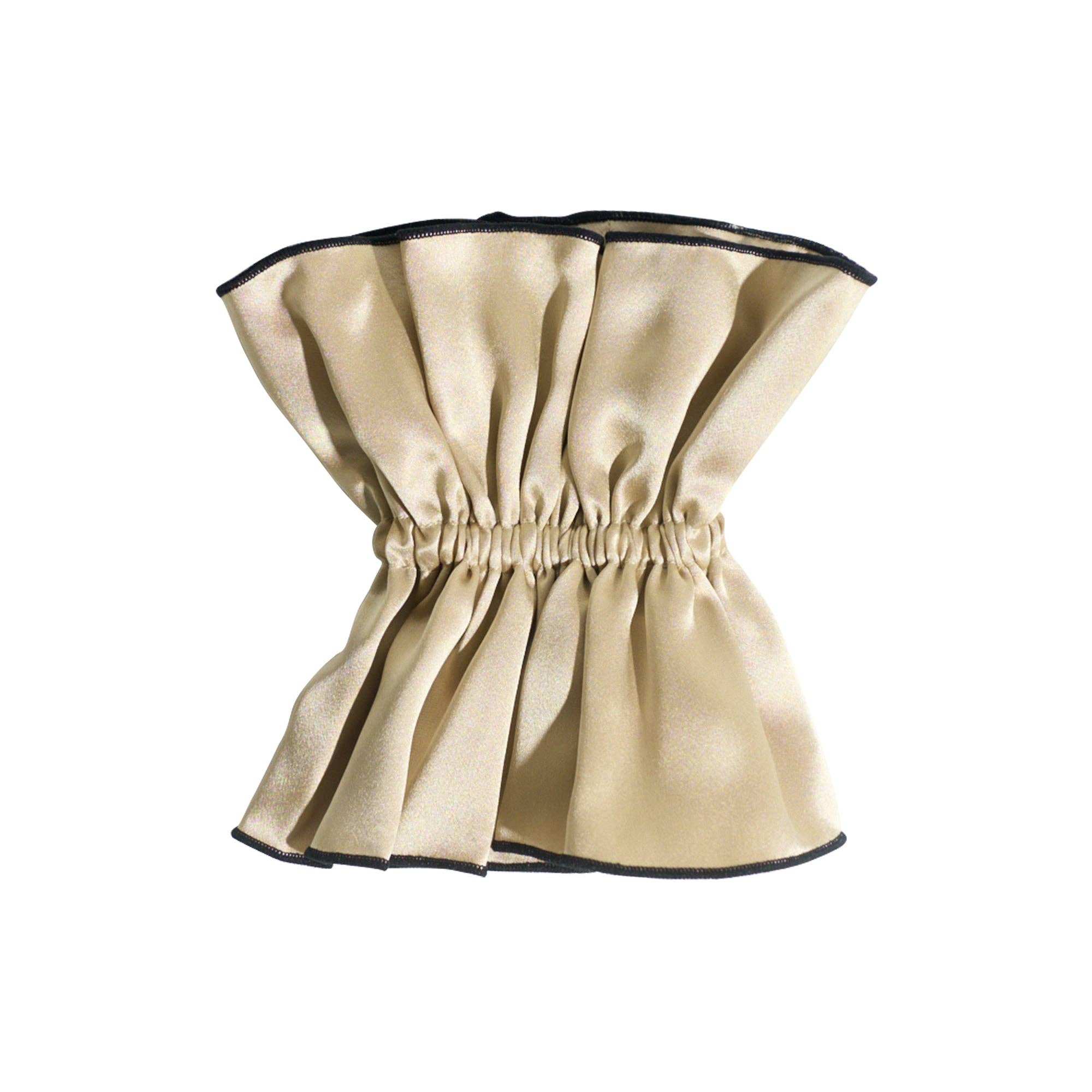 Lost Pattern NYC - "Maxi Flower" Double-Layer Oversized Silk Scrunchie - Tan