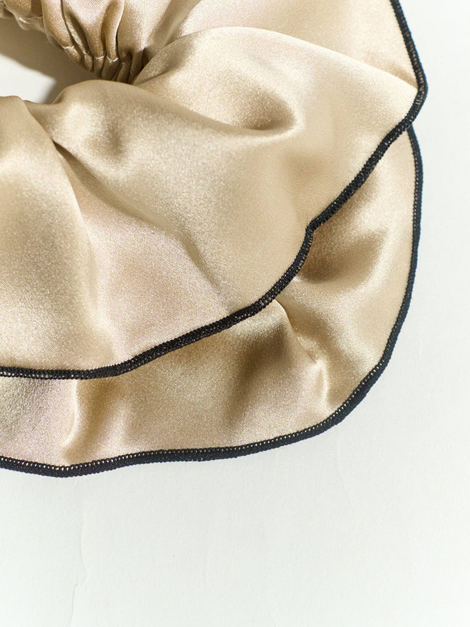 Lost Pattern NYC - "Maxi Flower" Double-Layer Oversized Silk Scrunchie - Tan